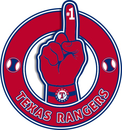 Number One Hand Texas Rangers logo vinyl decal